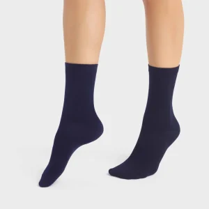 2er-Pack marineblaue Damensocken aus Viskose – DIM Bambus