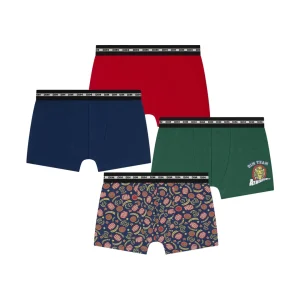 3er-Pack Boxershorts für Kinder Rot Grün Blau Baseball Dim Coton Stretch